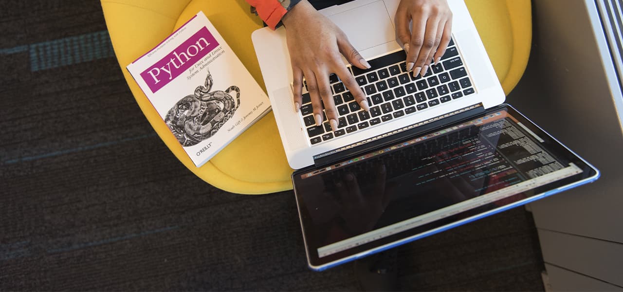 A book and a laptop